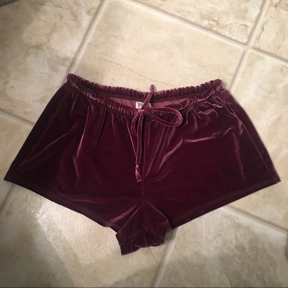 Velvet Sleep Shorts in Burgundy